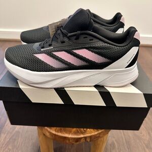 Adidas Women’s Black & Pink Stripes Duramo SL (IE7979) Running Sneakers, Size 8